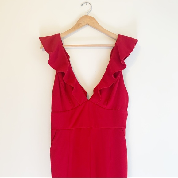 Lulus Leilani Red Ruffled Jumpsuit Large - Picture 7 of 14